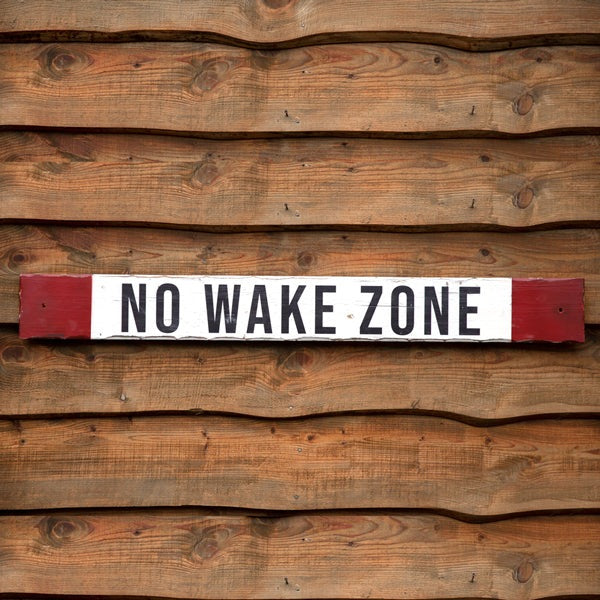 No Wake Zone Wood Sign