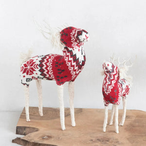 Nordic Red & White Standing Reindeer