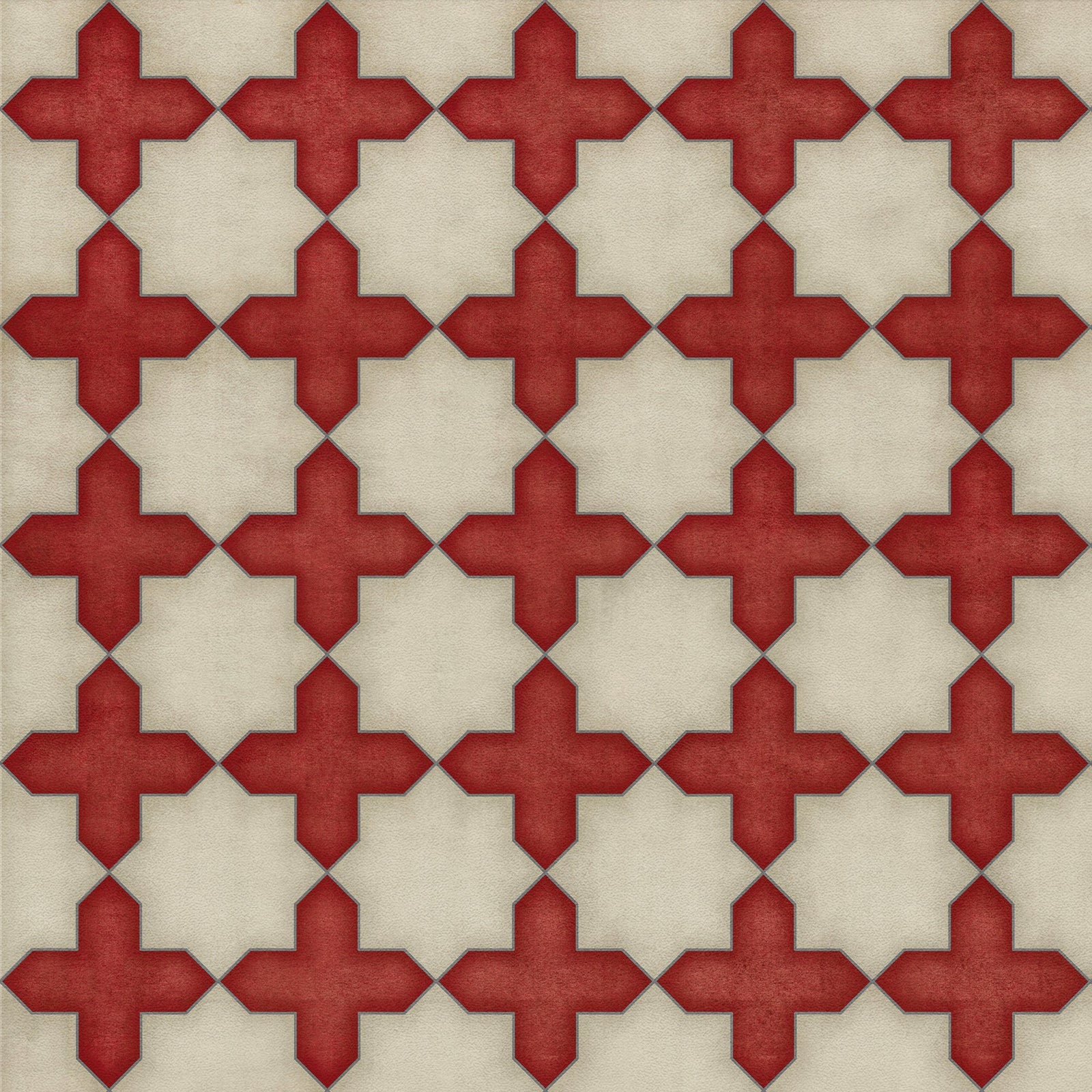 Pattern 23 Dressed In Scarlet Vinyl Floor Cloth