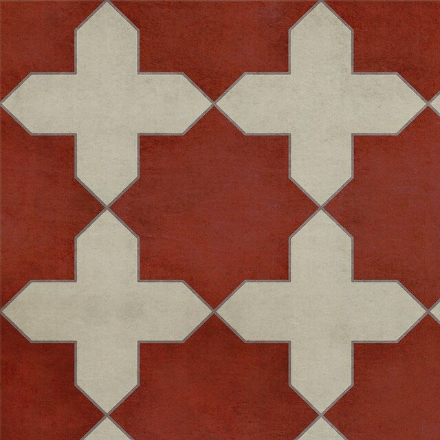 Pattern 23 Red Like Crimson Vinyl Floor Cloth