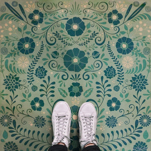 Pattern 36 A Few Flowers At His Feet Vinyl Floor Cloth