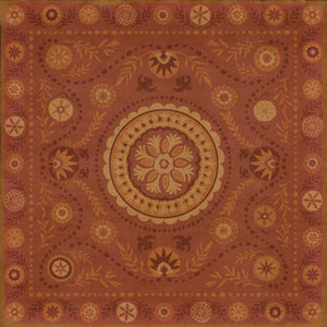 Pattern 38 Crimson Vinyl Floor Cloth