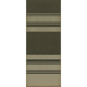 Pattern 50 Organic Stripes Black and Tan Vinyl Floor Cloth