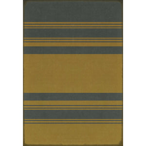 Pattern 50 Organic Stripes Blue and Yellow Vinyl Floor Cloth