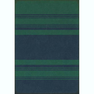 Pattern 50 Organic Stripes Teal and Blue Vinyl Floor Cloth