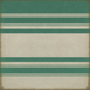 Pattern 50 Organic Stripes Teal and White Vinyl Floor Cloth