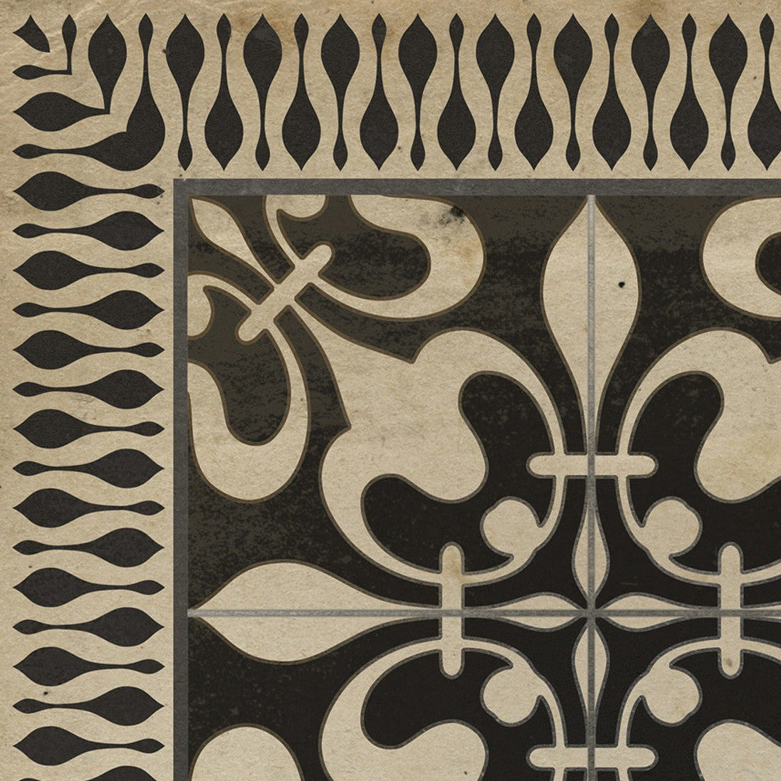 Pattern 55 Gates Of Horn And Ivory Vinyl Floor Cloth