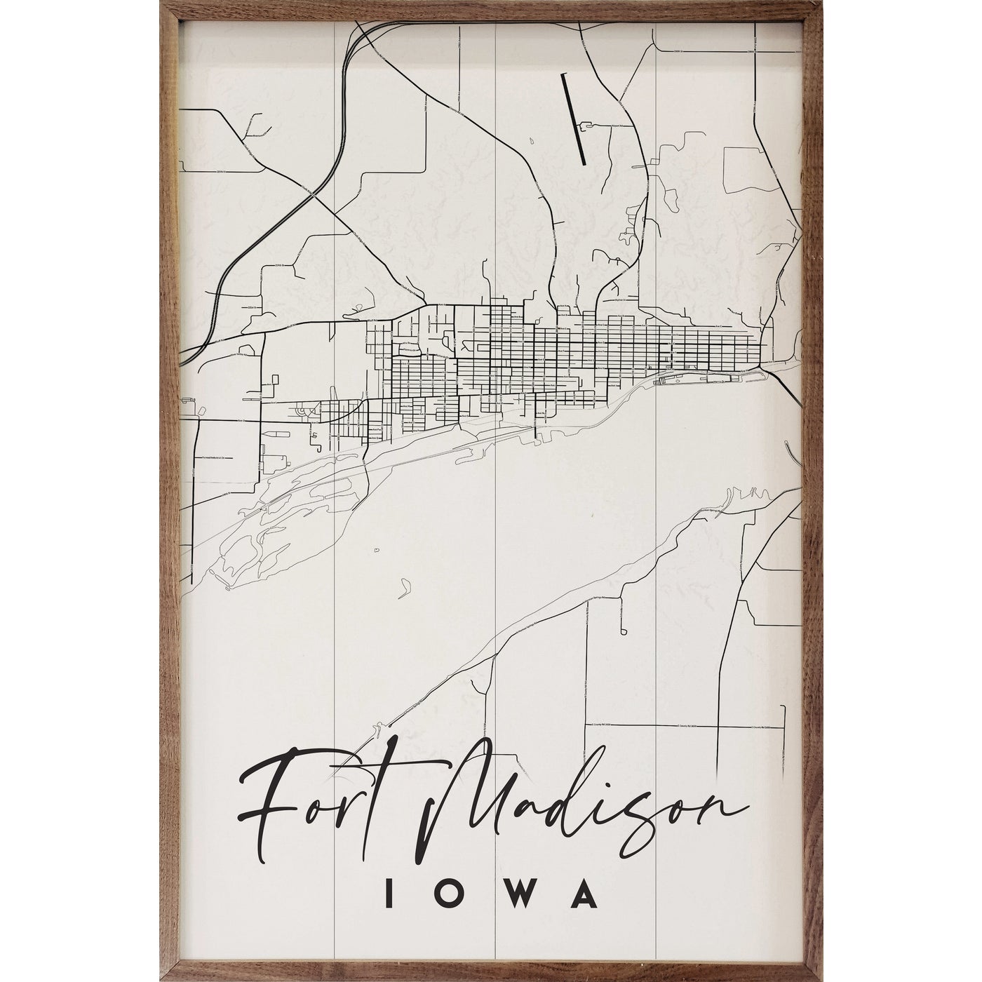 Personalized City State Coordinates Wood Framed Print