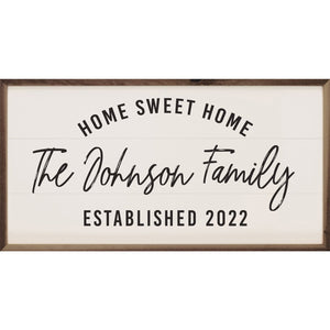 Personalized Family Home Sweet Home Wood Framed Print