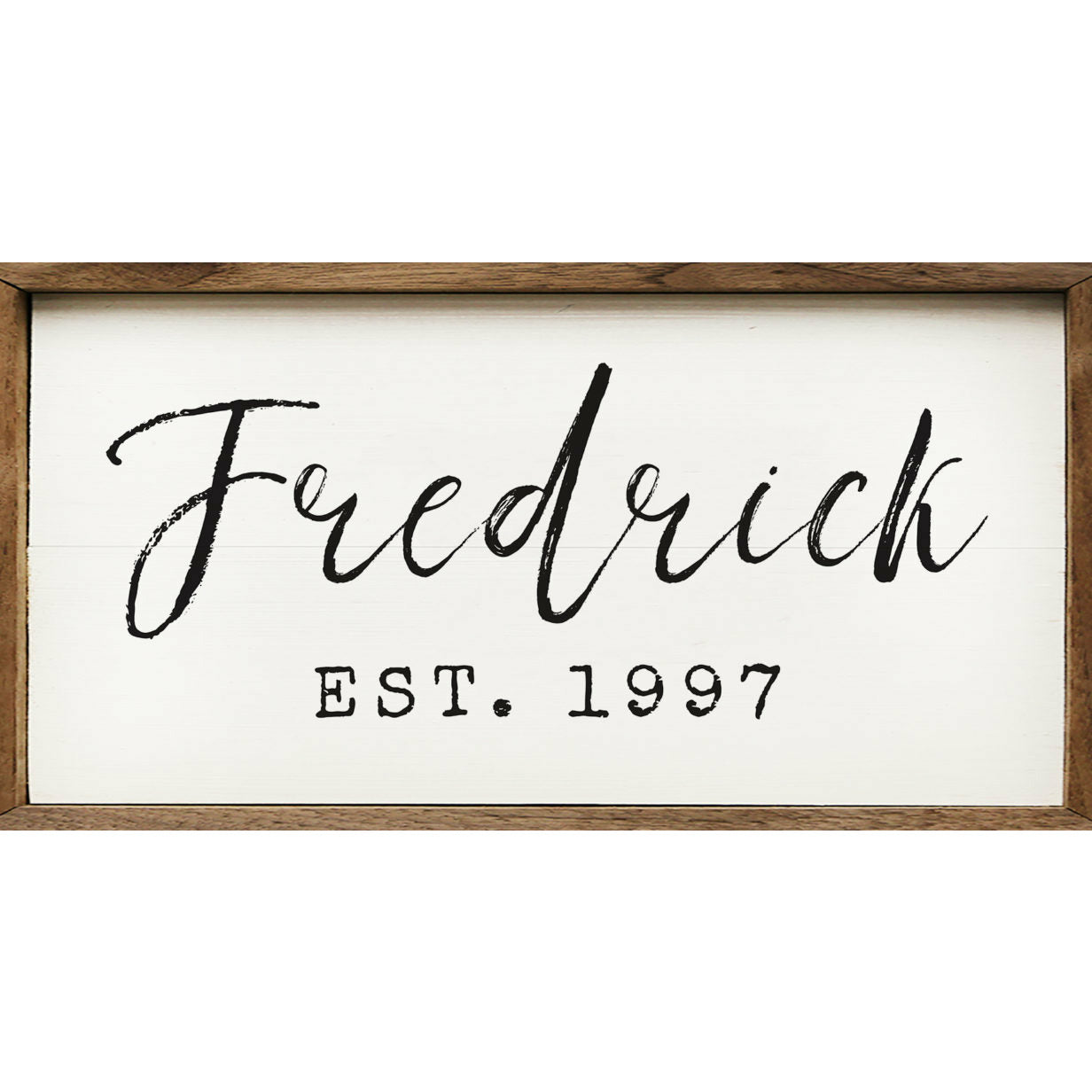 Personalized Name & Est. Date Wood Framed Print