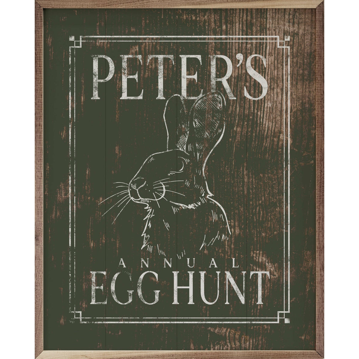 Peter&#39;s Annual Egg Hunt Wood Framed Print