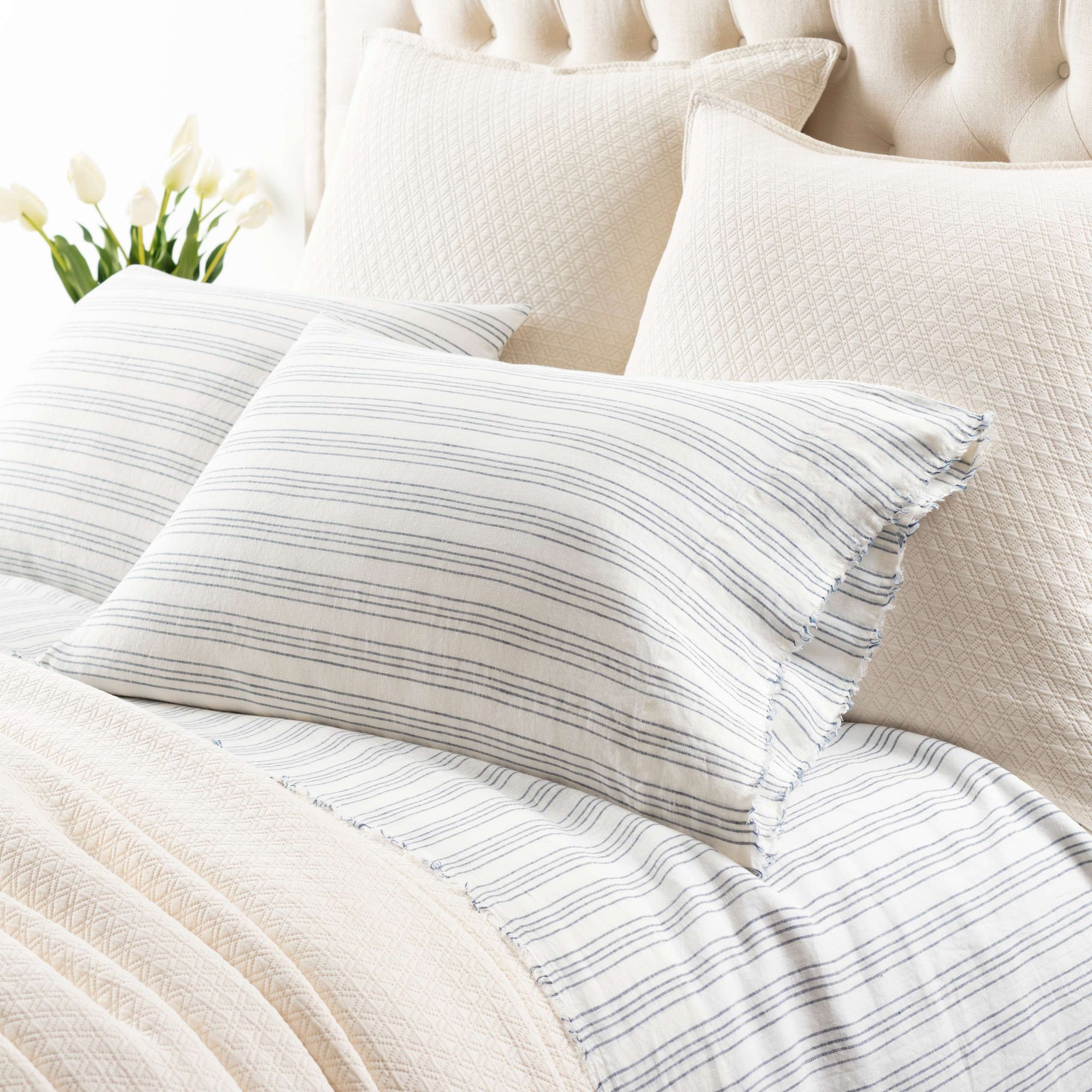 Pine Cone Hill Lush Linen Stripe Pillowcases