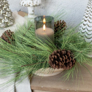 Pine Wreath With Pinecones Candle Ring