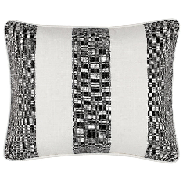 Pine Cone Hill Awning Stripe Black Indoor/Outdoor Pillow