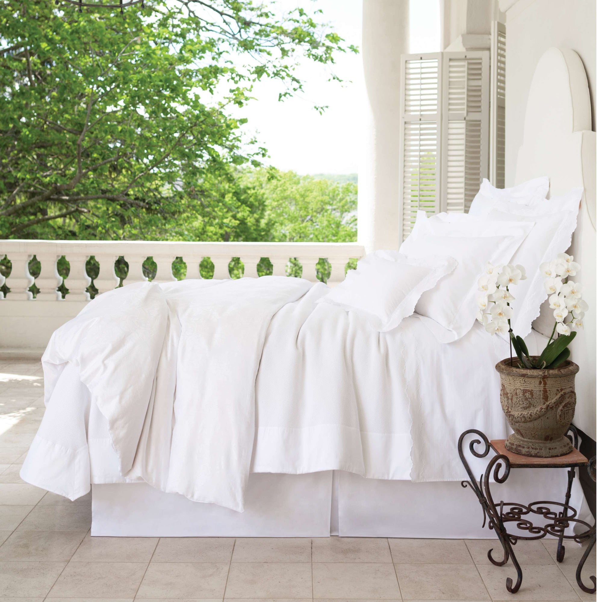 Pine Cone Hill Carina White Bed Skirt