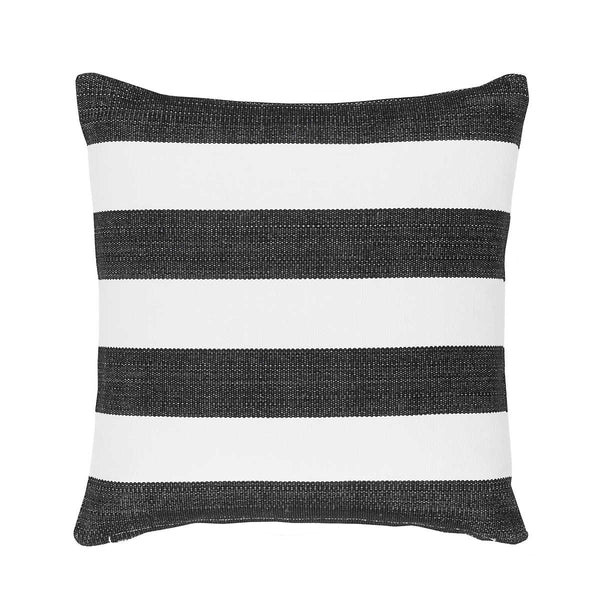Pine Cone Hill Catamaran Stripe Black White Indoor/Outdoor Pillow