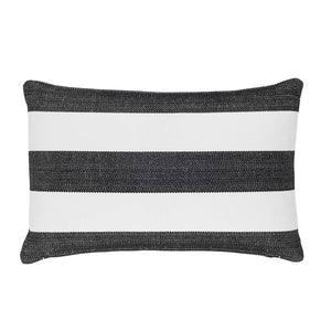 Pine Cone Hill Catamaran Stripe Black White Indoor/Outdoor Pillow