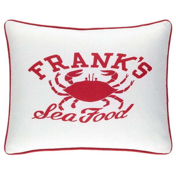 Pine Cone Hill Frank's Seafood Red Indoor/Outdoor Decorative Pillow