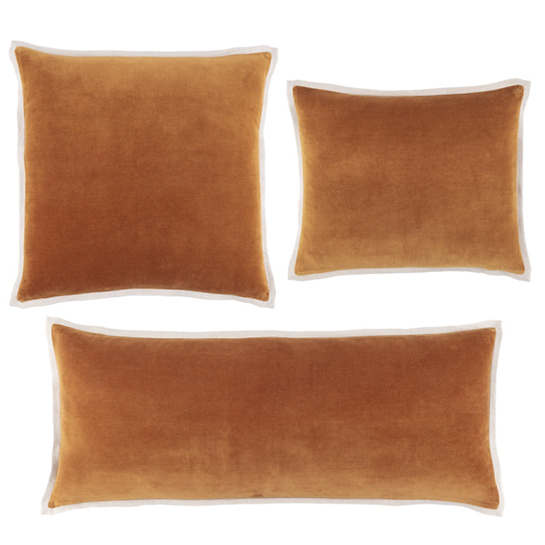 Pine Cone Hill Gehry Velvet/Linen Caramel Decorative Pillow