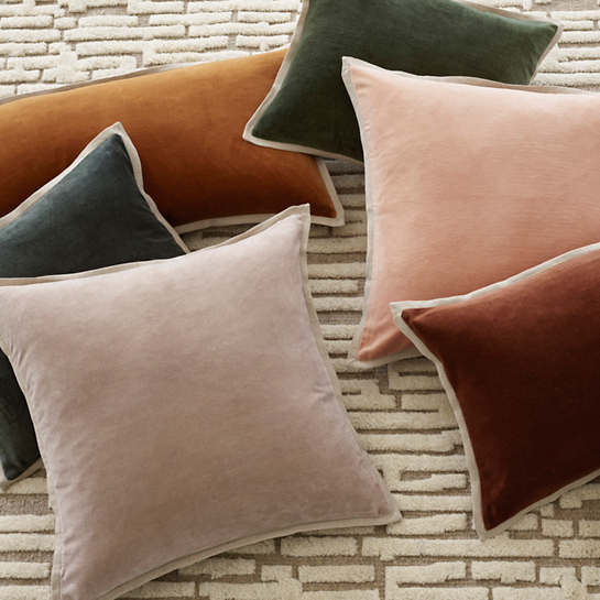 Pine Cone Hill Gehry Velvet/Linen Stone Decorative Pillow
