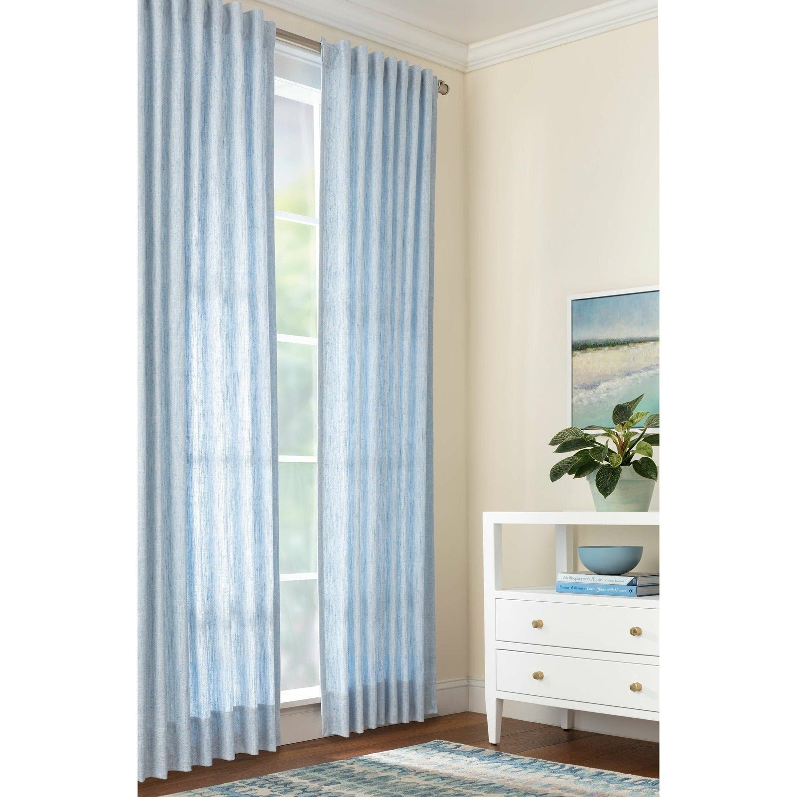 Pine Cone Hill Greylock Fr Blue Indoor/Outdoor Curtain Panel