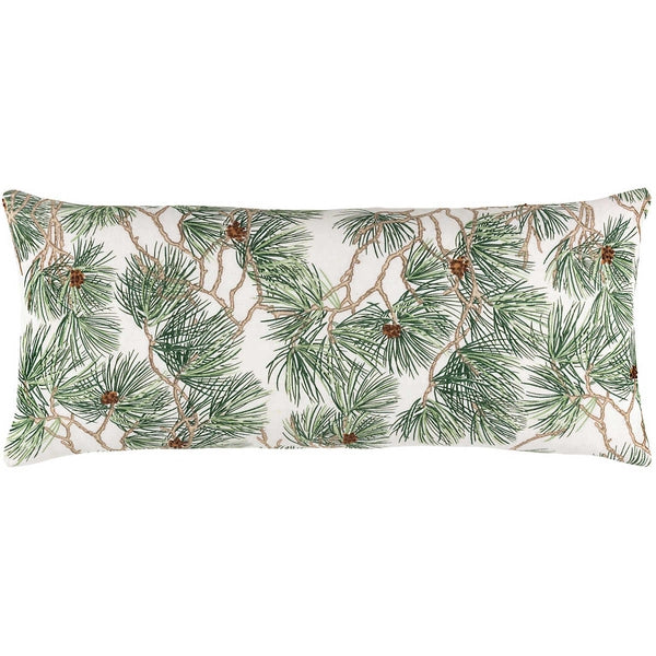 Pine Cone Hill Pine Boughs Embroidered Ivory Decorative Pillow Cover