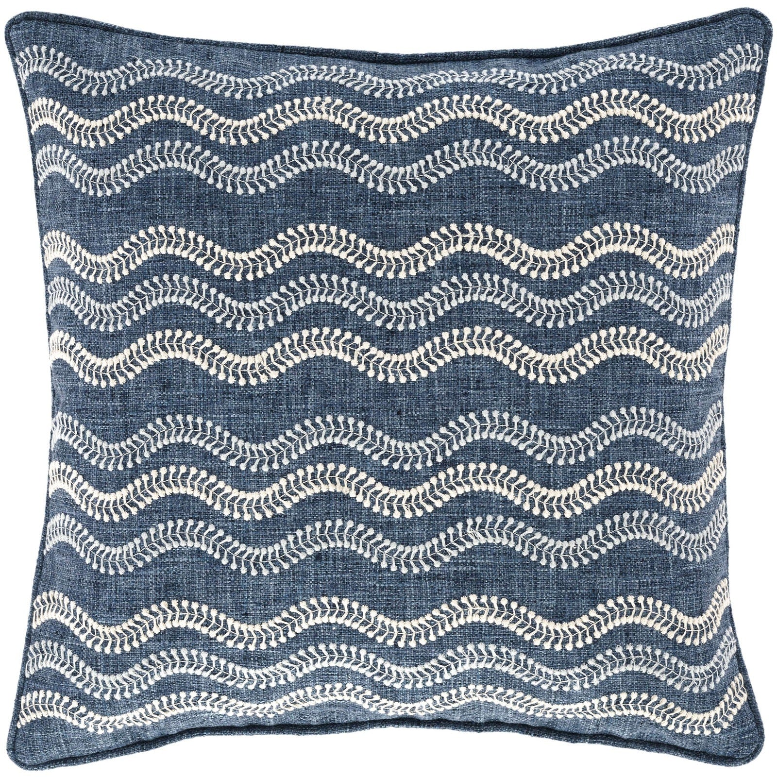 Pine Cone Hill Scout Embroidered Indigo Indoor/Outdoor Pillow
