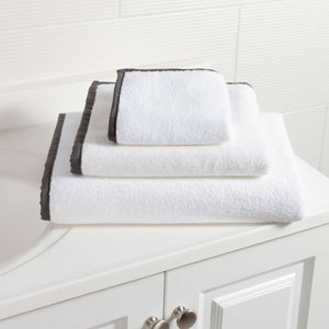 Pine Cone Hill Signature Banded White/Shale Towel
