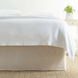 Pine Cone Hill Stone Washed Linen Natural Tailored Paneled Bed Skirt