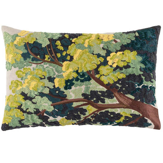 Pine Cone Hill Terra Embroidered Green Decorative Pillow