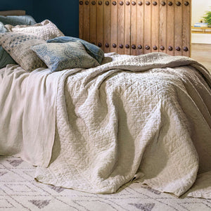 Pine Cone Hill Washed Linen Natural Quilt