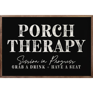 Porch Therapy Session In Progress Wood Framed Print