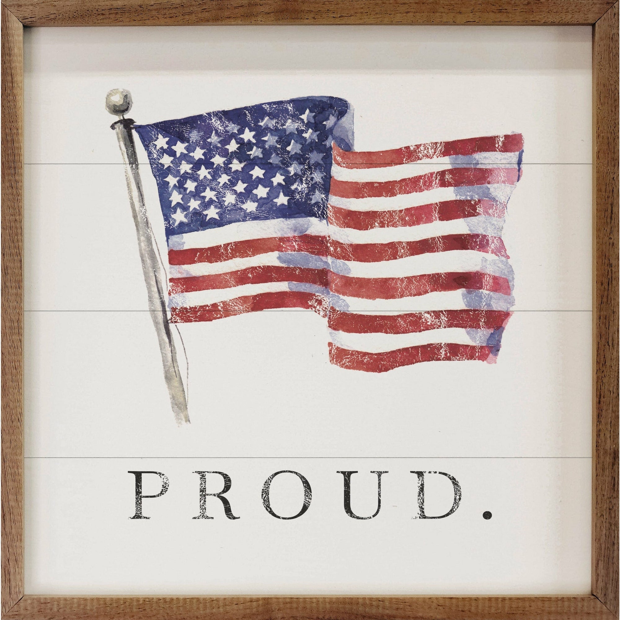 Proud American Flag Wood Framed Print