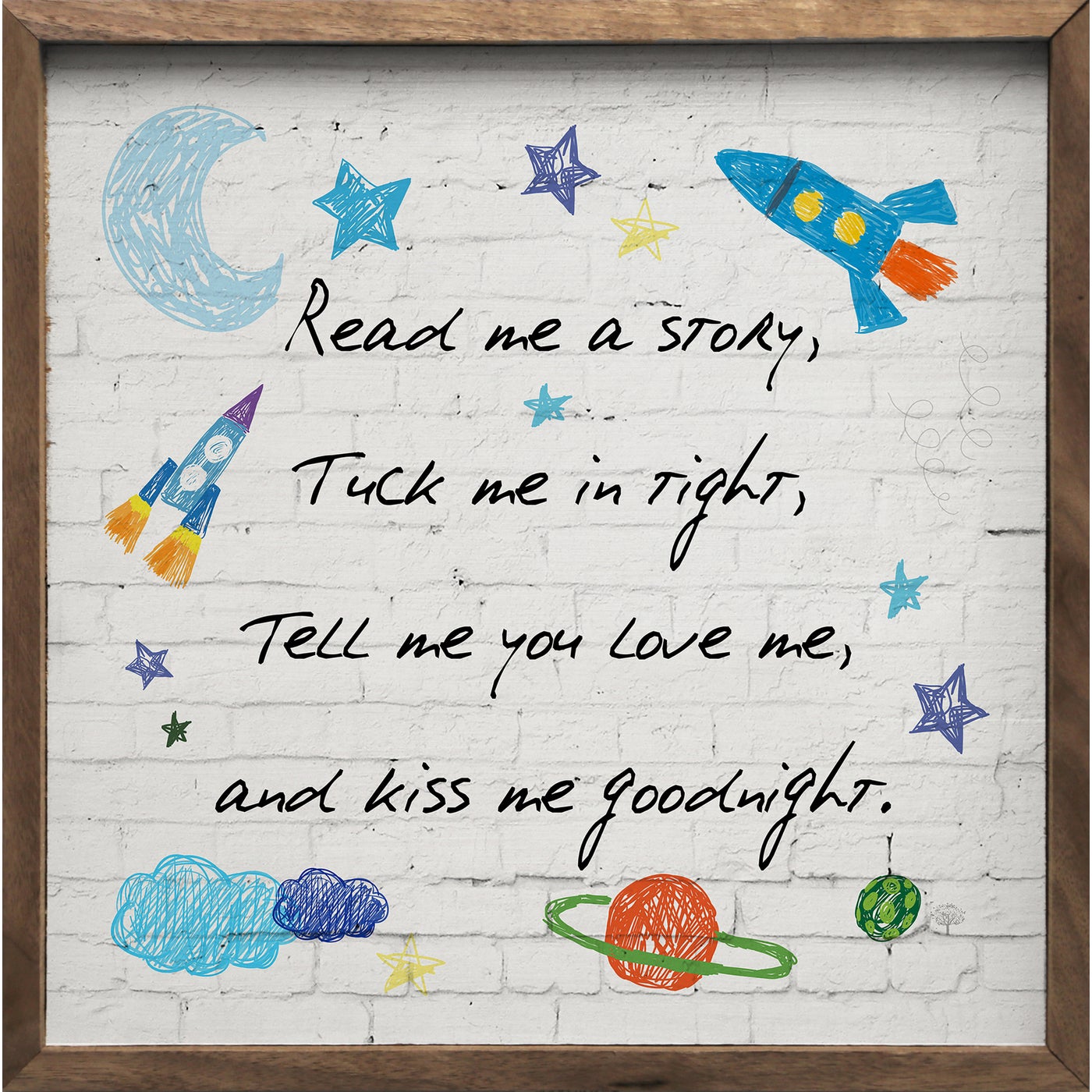 Read Me A Story Outer Space Wood Framed Print