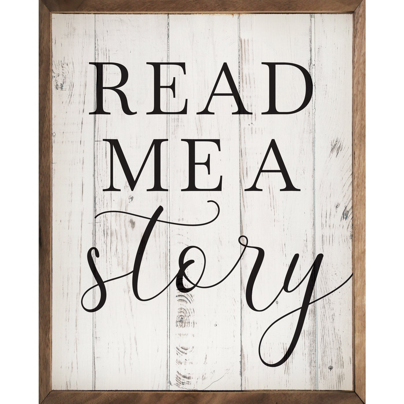 Read Me A Story Whitewash Wood Framed Print