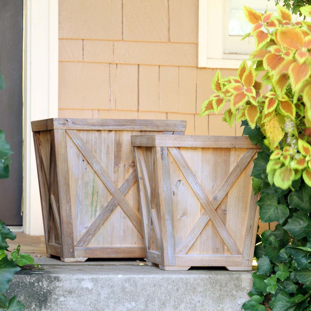 Rustic Barn Wood Planter Boxes