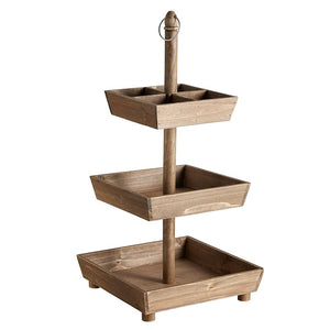 Rectangle Wood Three Tier Stand