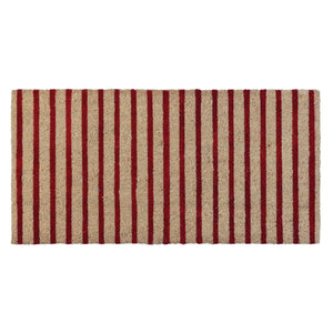 Red Striped Coir Door Mat