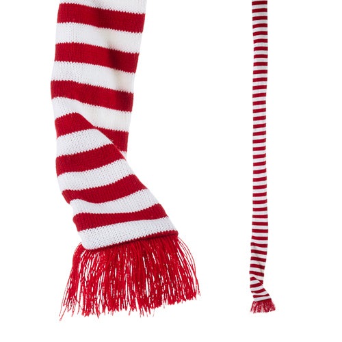 Red & White Striped Knit Garland