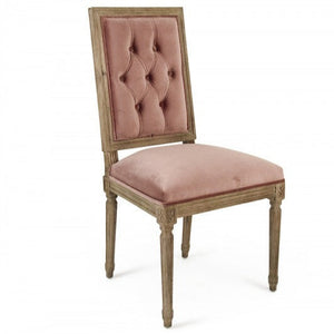 Rose Velvet Louis Side Chair