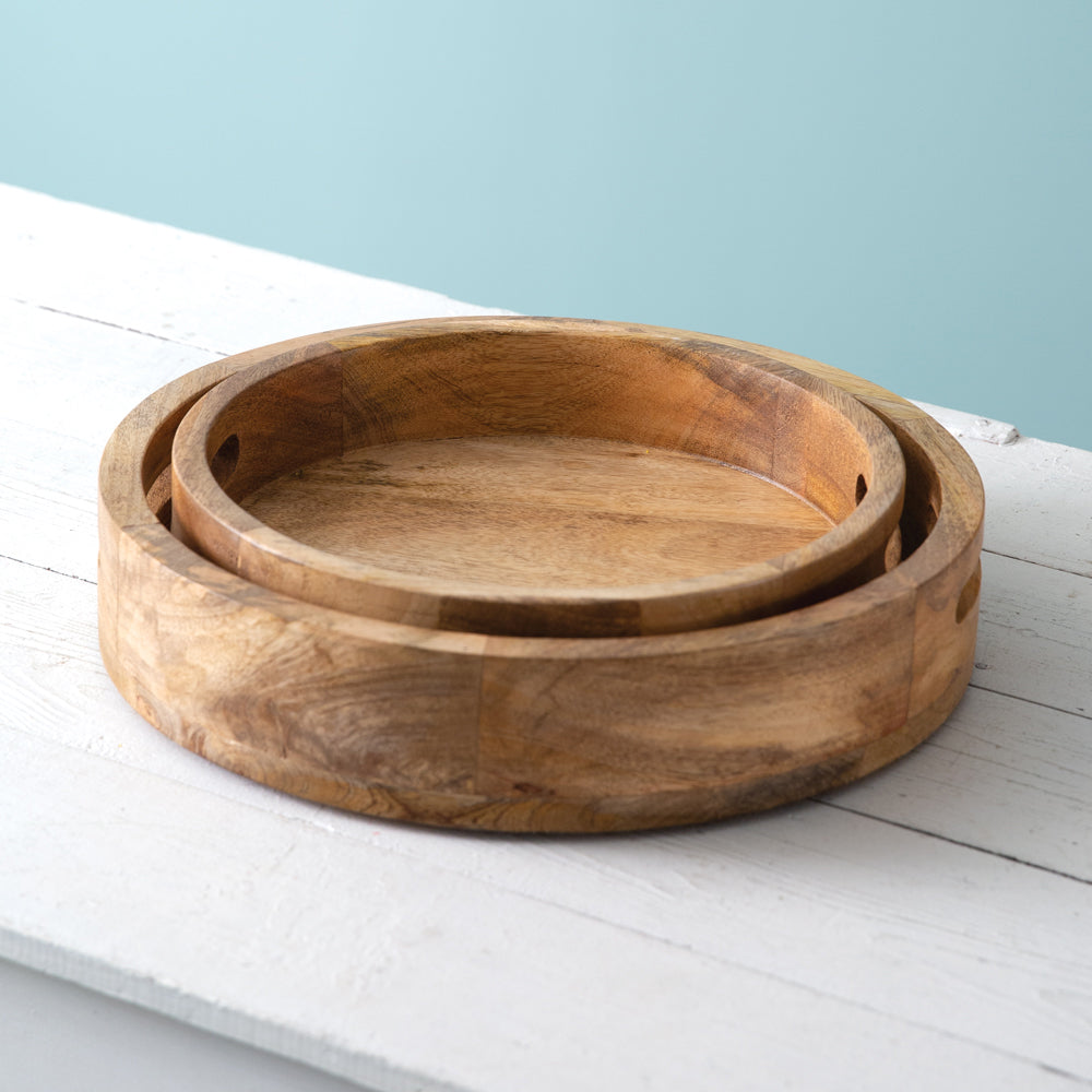Round Wood Tray Set  A Cottage in the City