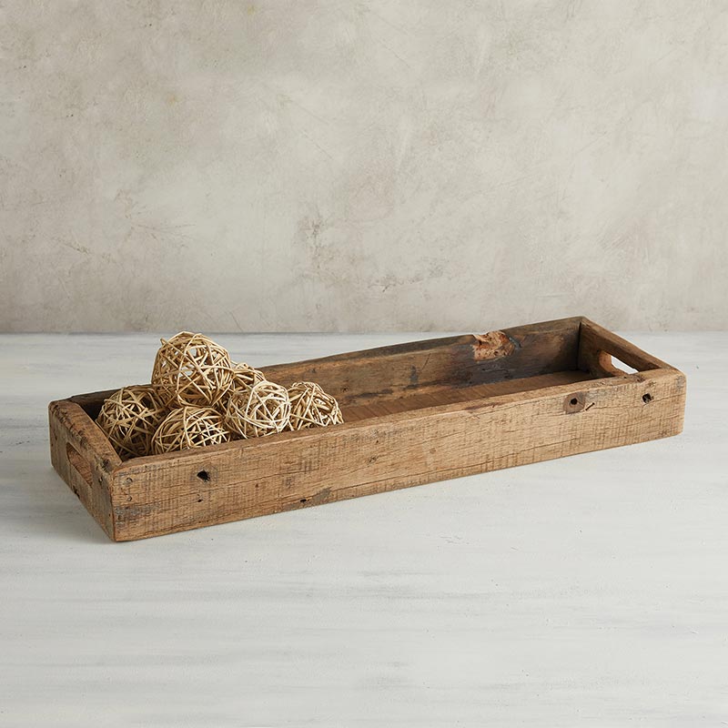 Rustic Wood Rectangle Tray