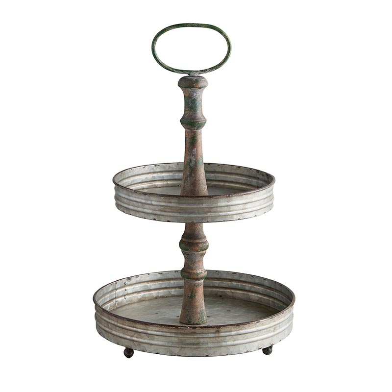 Rusty Metal Two Tier Stand