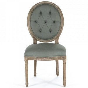 Sage Linen Medallion Side Chair