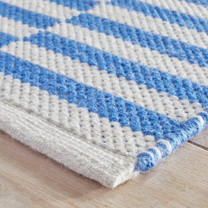 Sailing Stripe French Blue Handwoven Indoor/Outdoor Rug