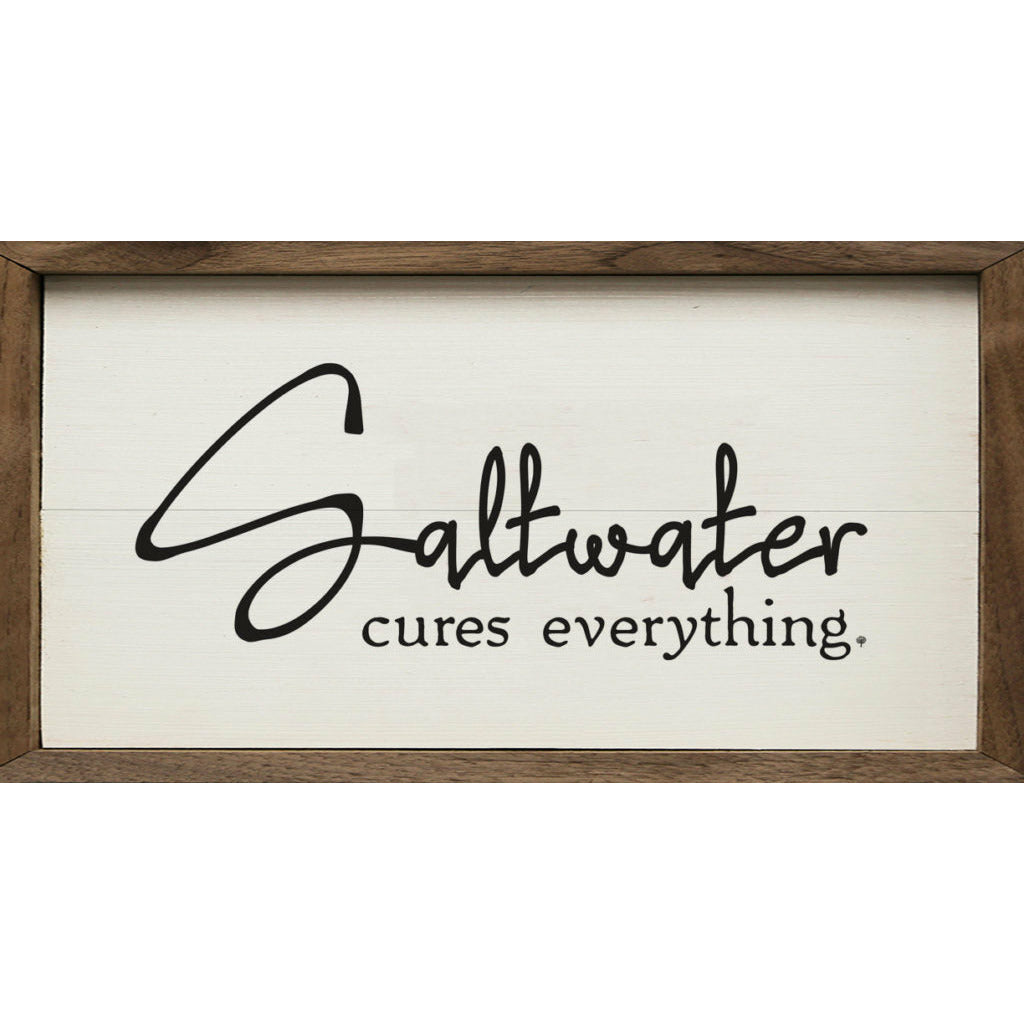 Saltwater Cures Everything Wood Framed Print