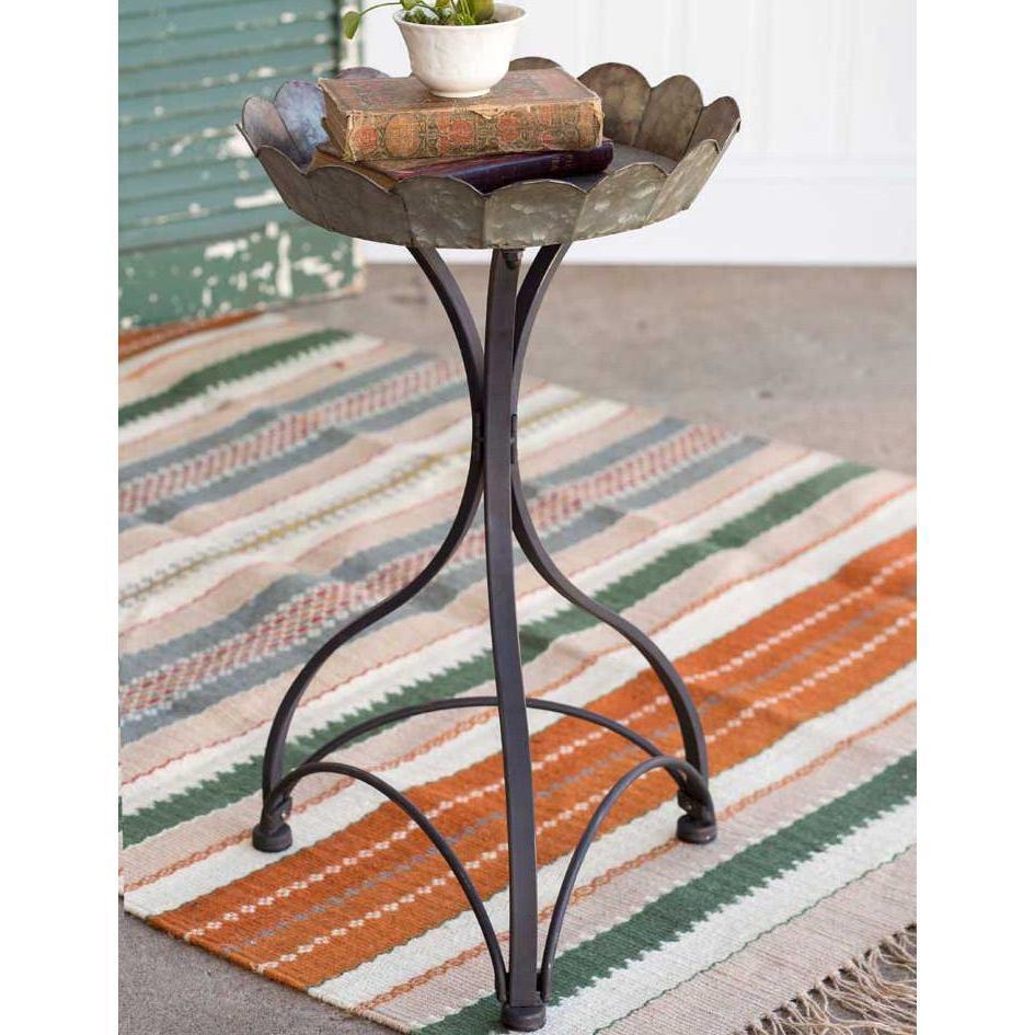 Scalloped Metal Side Table