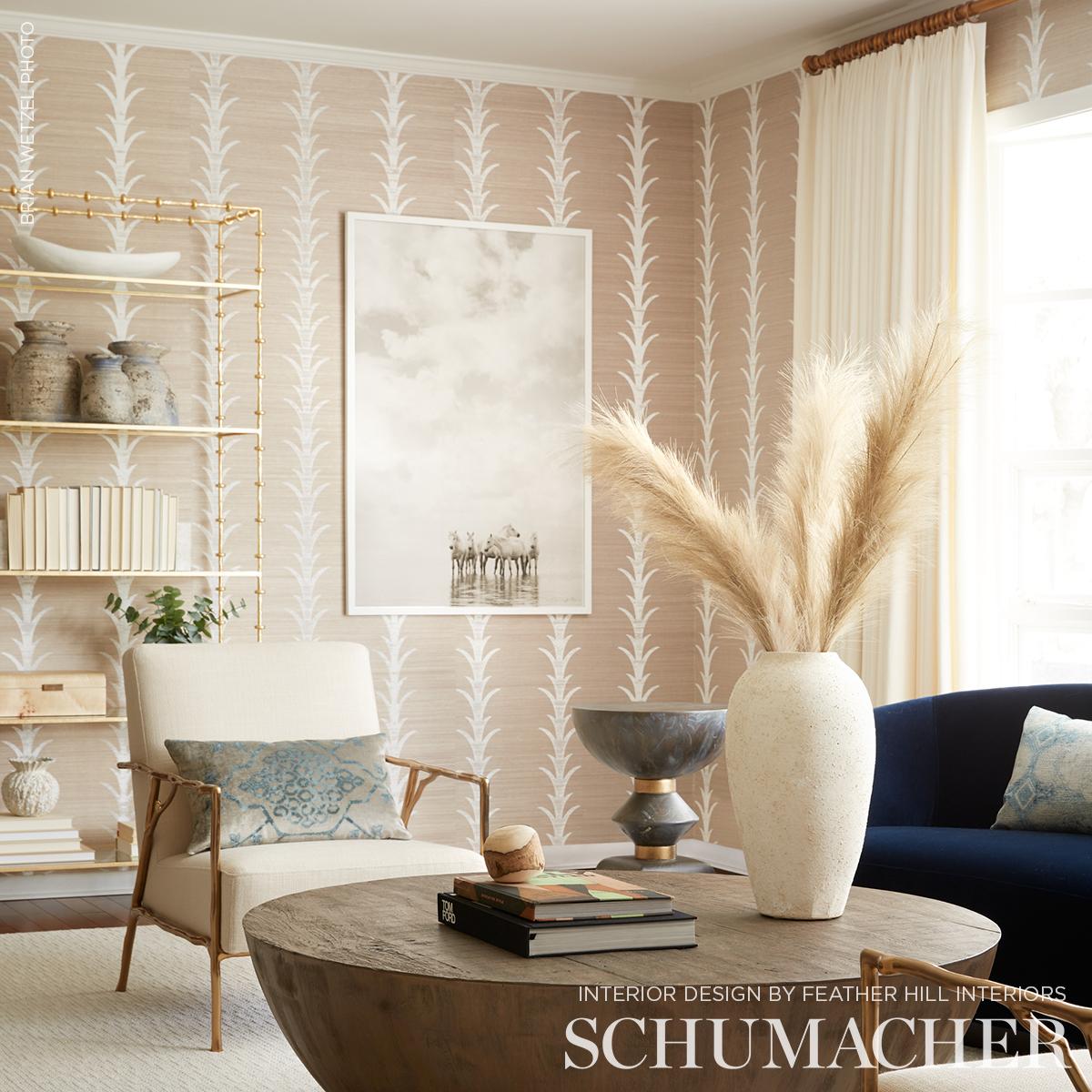 Schumacher Acanthus Stripe Sisal Wallpaper | A Cottage in the City