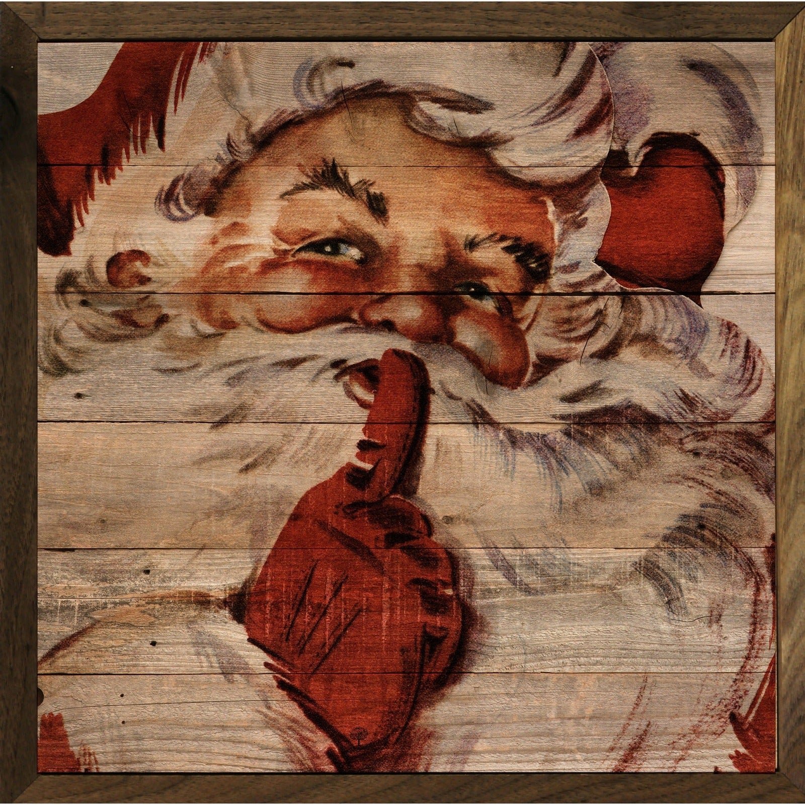Secret Santa Claus Wood Framed Print