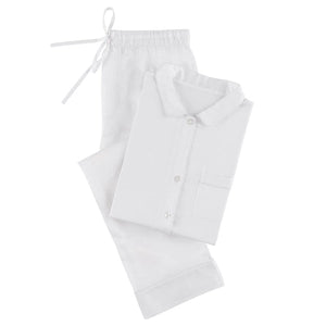 Silken Solid White Pajama